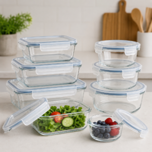 Glass Food Storage Container Set