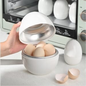 4-Egg Microwave Egg Steamer & Boiler – Fast 5-Minute Hard or Soft Boiled Eggs, Kitchen Cooking Gadget