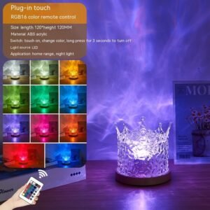 LED Water Ripple Ambient Projection Lamp – RGB Rotating Night Light