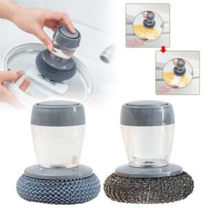 Soap-Dispensing Dish Palm Brush