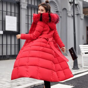 Women's Long Hooded Padded Parka Coat